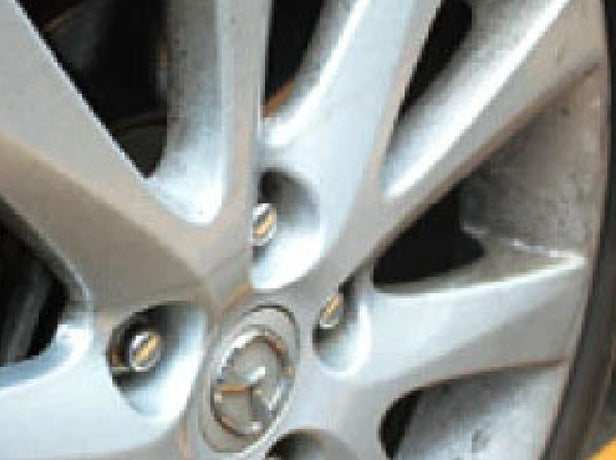 dirty car wheel rim 
