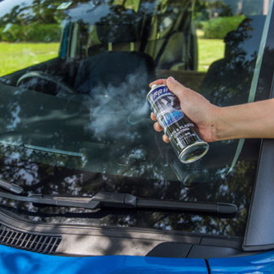 GP1 being sprayed on a car's front windshield