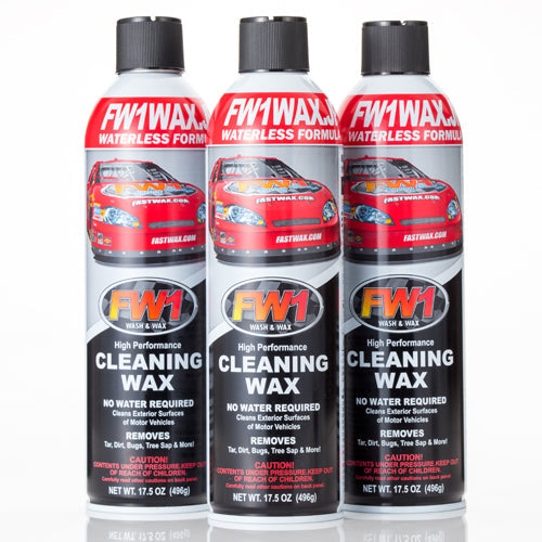 three cans of fw1 car wax